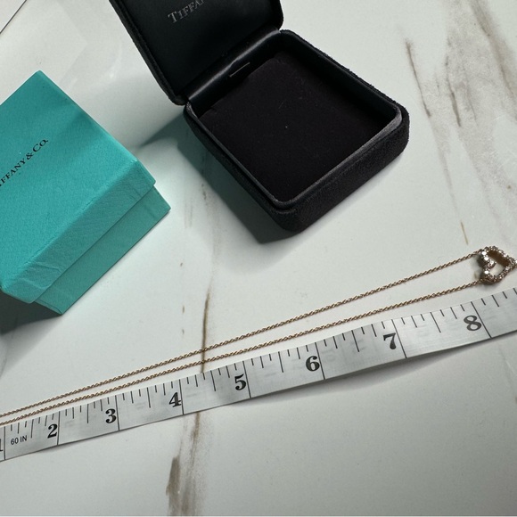 Tiffany &Co. Necklace Mini Heart Pendant Diamond 18k Pink Gold - Picture 7 of 7